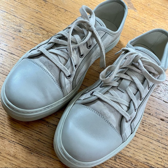 GUCCI MENS GG CANVAS & LEATHER CALIFORNIA LOW TOP SNEAKERS - Picture 2 of 9